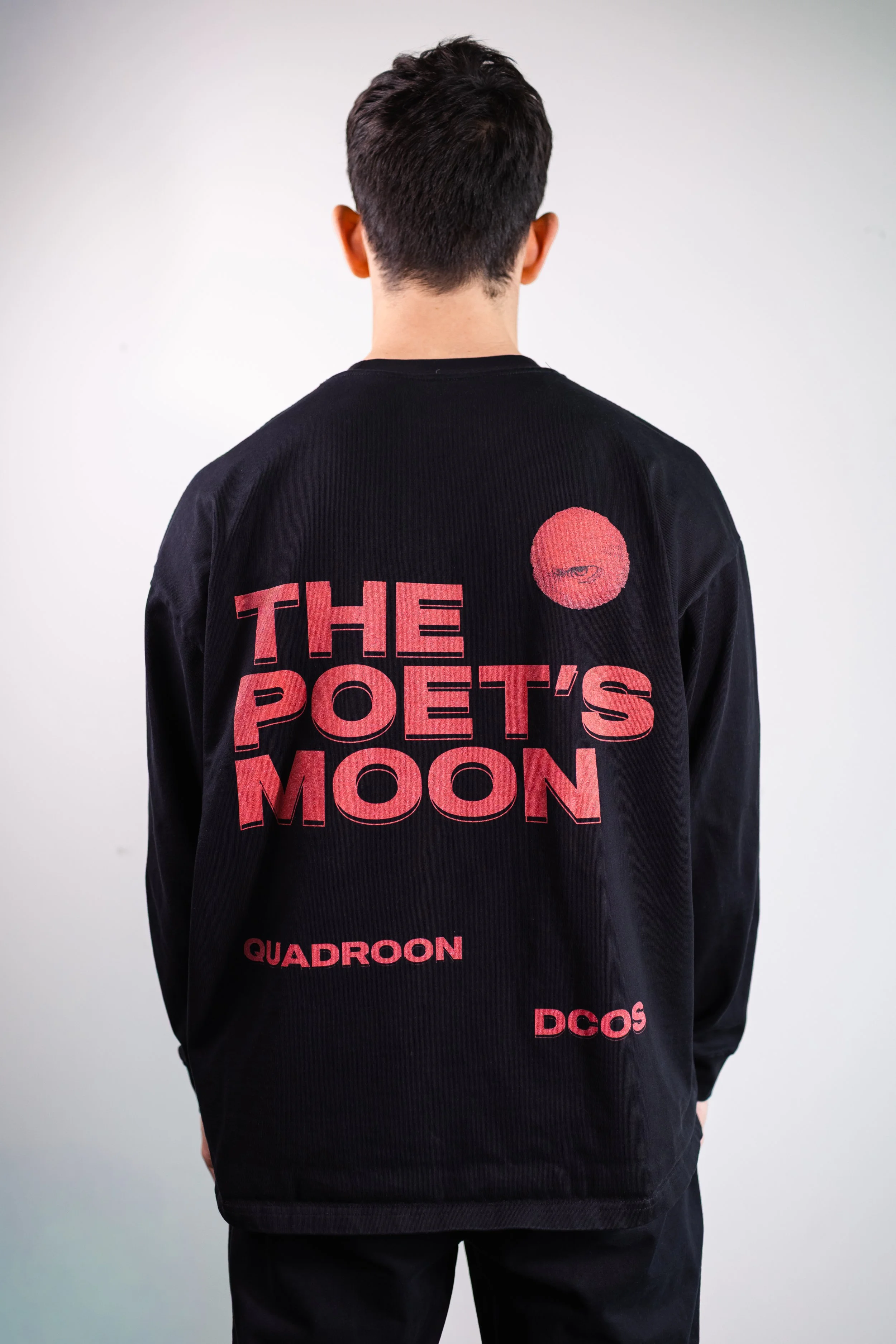 The Poet's Moon Oversized Unisex Long Sleeve (Black, Oat Gray)