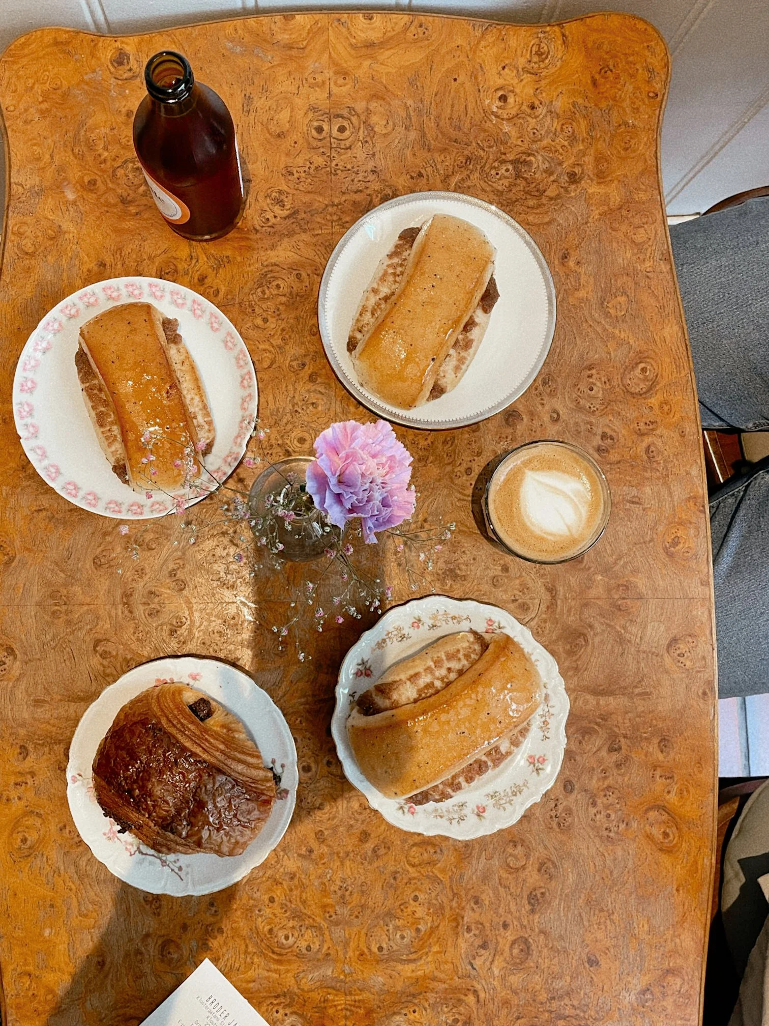 pastries and coffee cafe copenhagen flowers