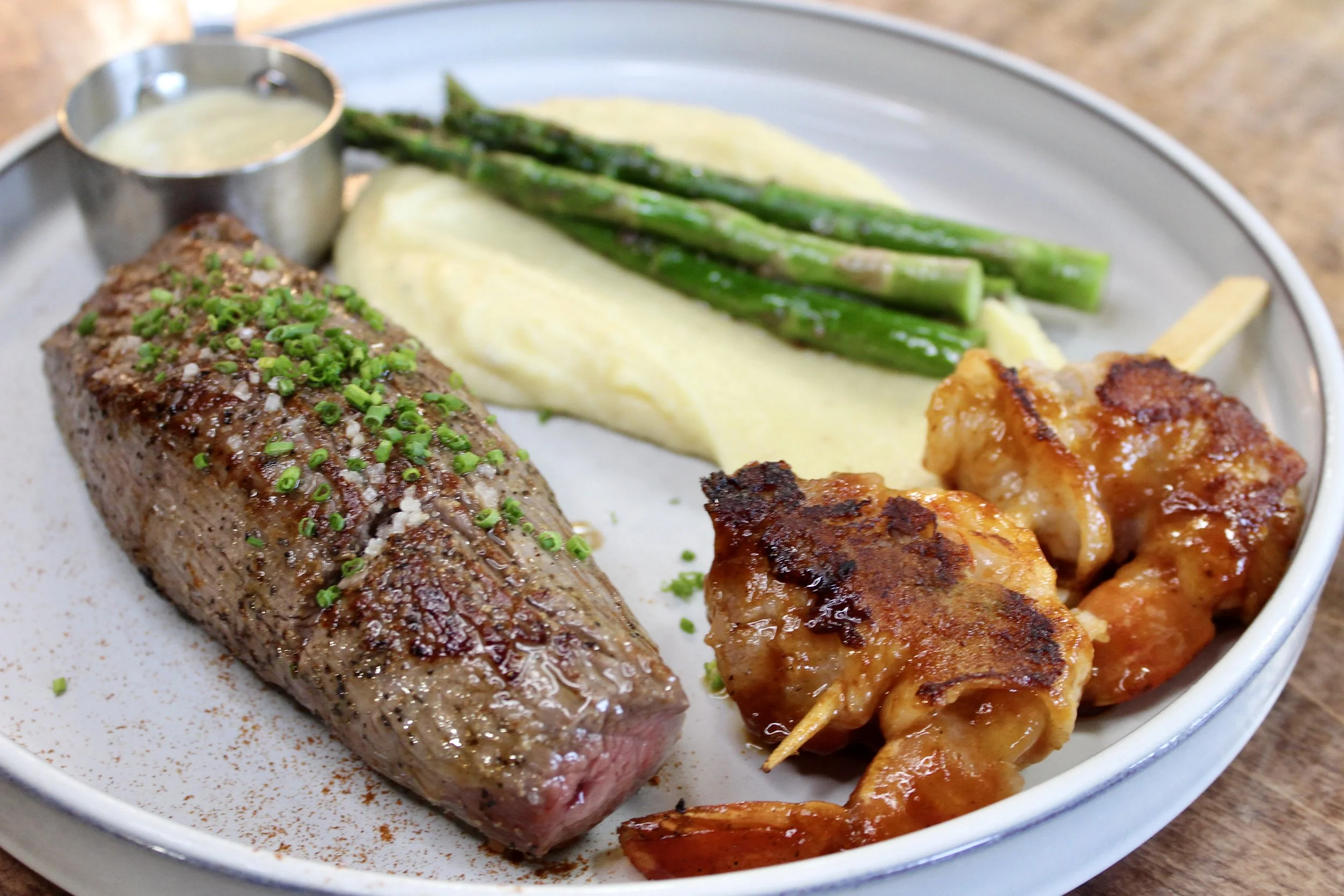 Our Utah Filet with a Shrimp on Horseback add-on
