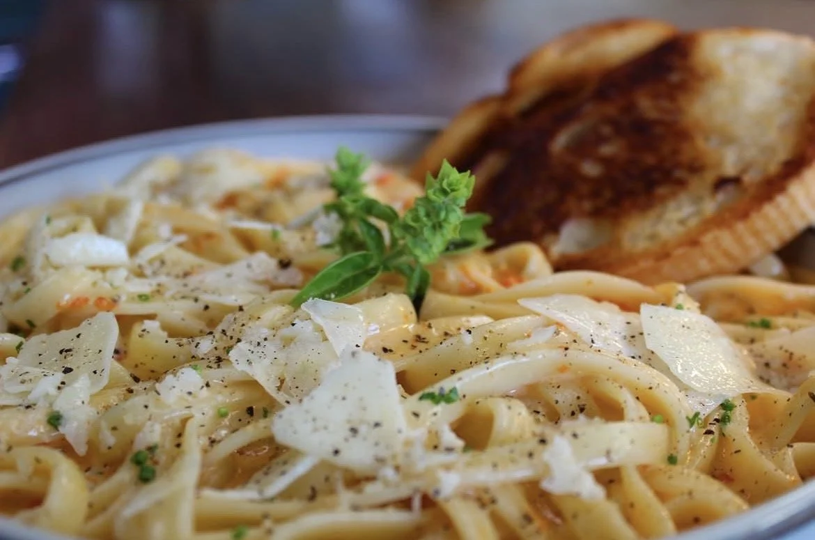 Our Severo Pappardelle with Red Pepper Pesto Cream Sauce