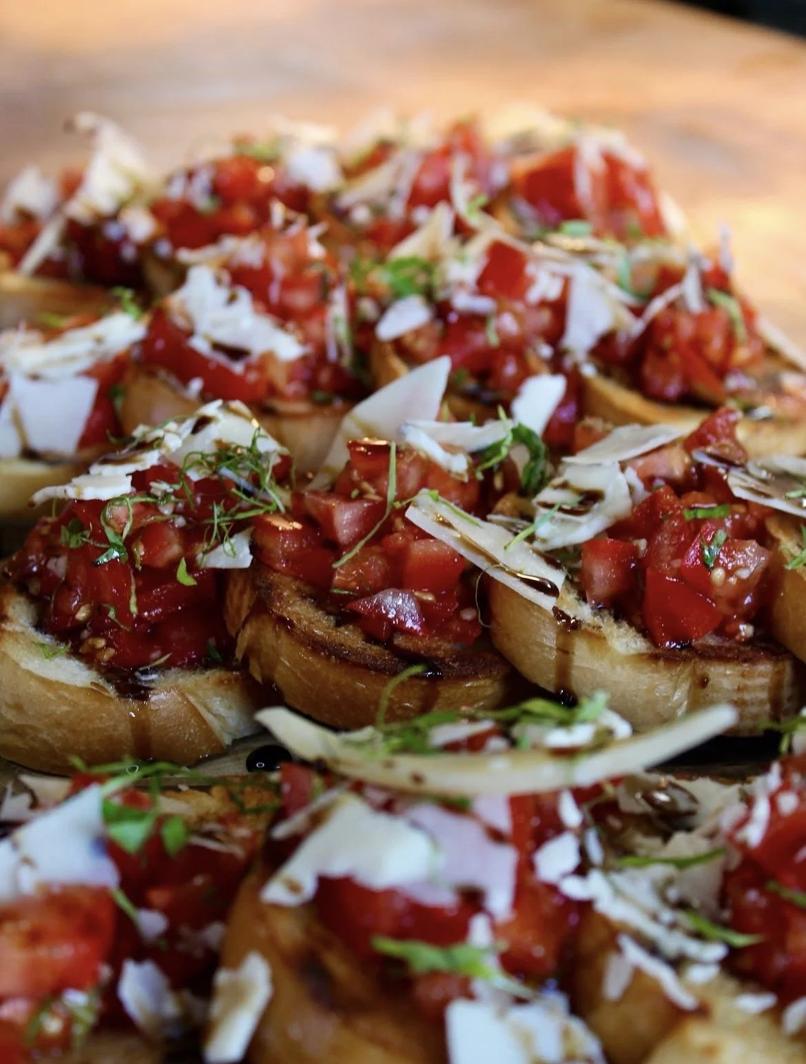 Our Bruschetta with Citrus Honey Balsamic 
