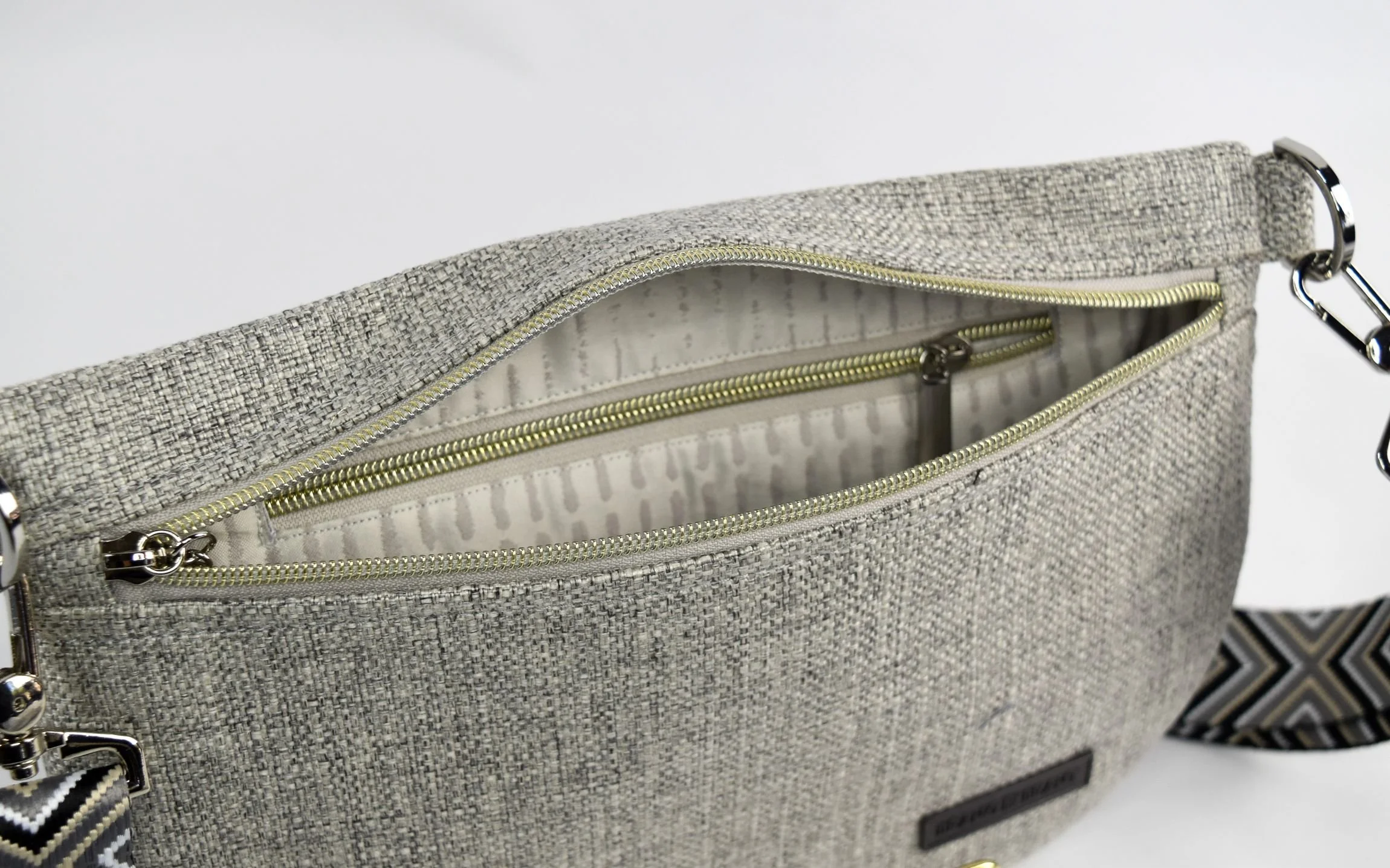 Gray Bum Bag A Silver Interior 1.JPG