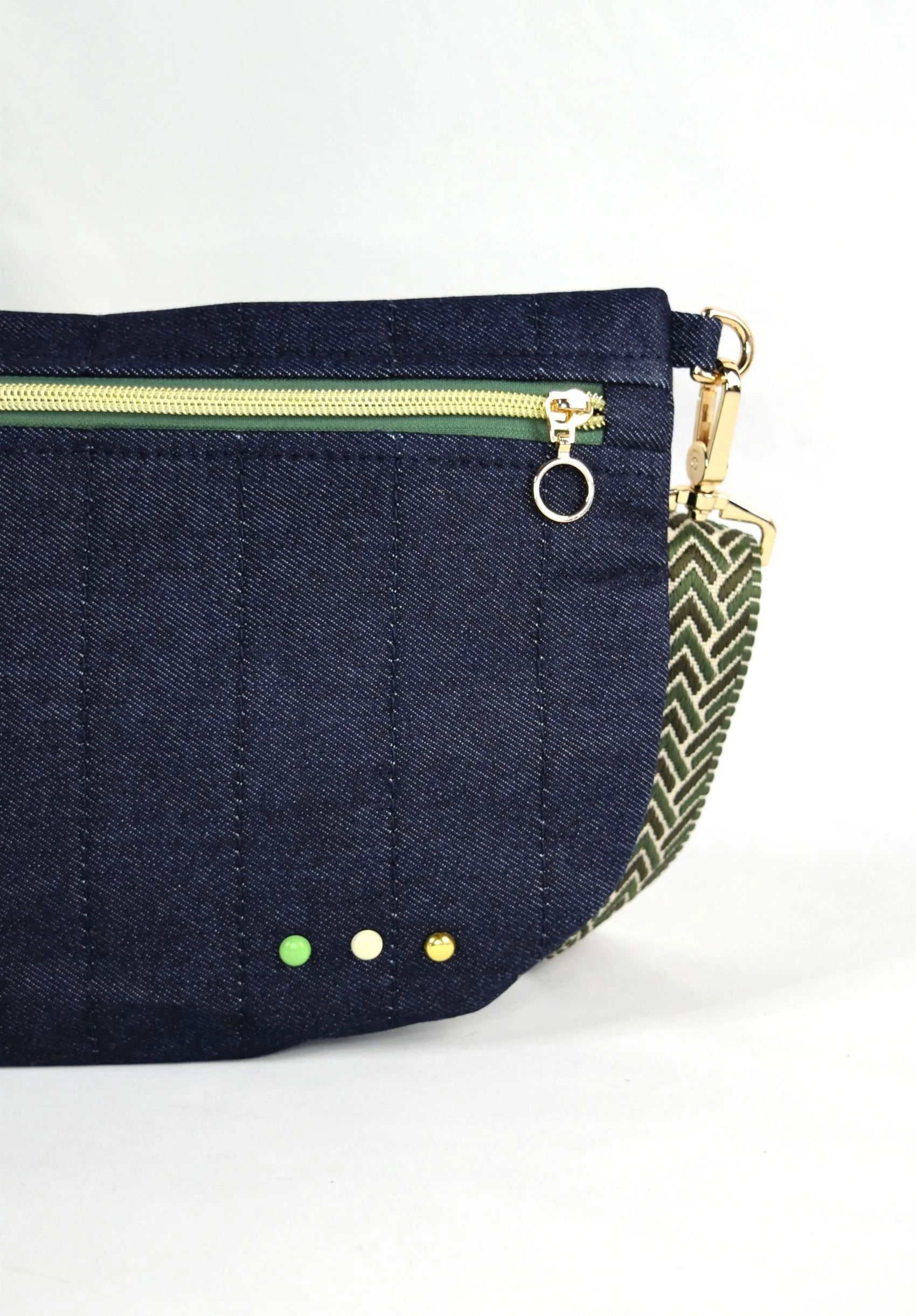 Denim Bum Bag Green A Detail.JPG
