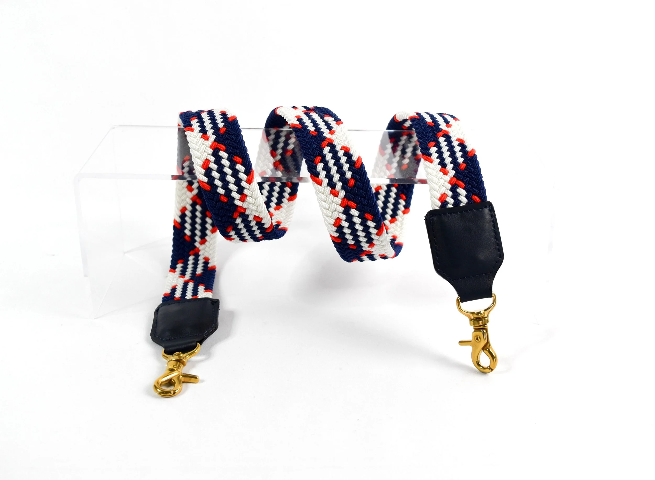 Premium White, Navy, Red Bag Strap
