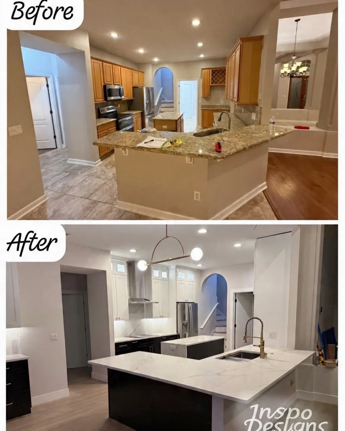 A modern kitchen transformation, designed by Inspo Designs, where clean lines, timeless finishes, and thoughtful details come together to create a space that feels both luxurious and inviting.

#residentialdesign#moderninterior#kitchenremodel