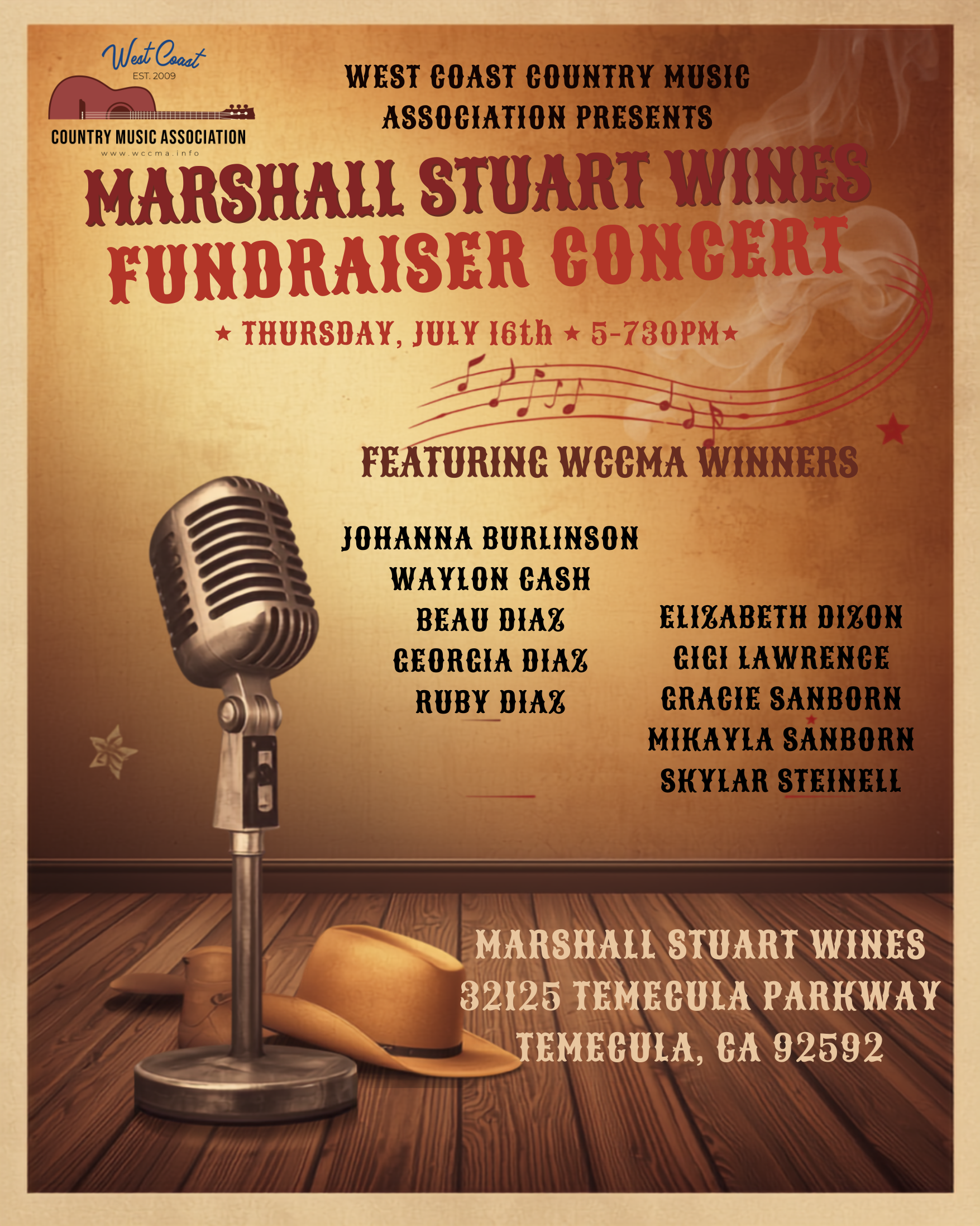 Marshall Stuart Winery Fundraiser Concert