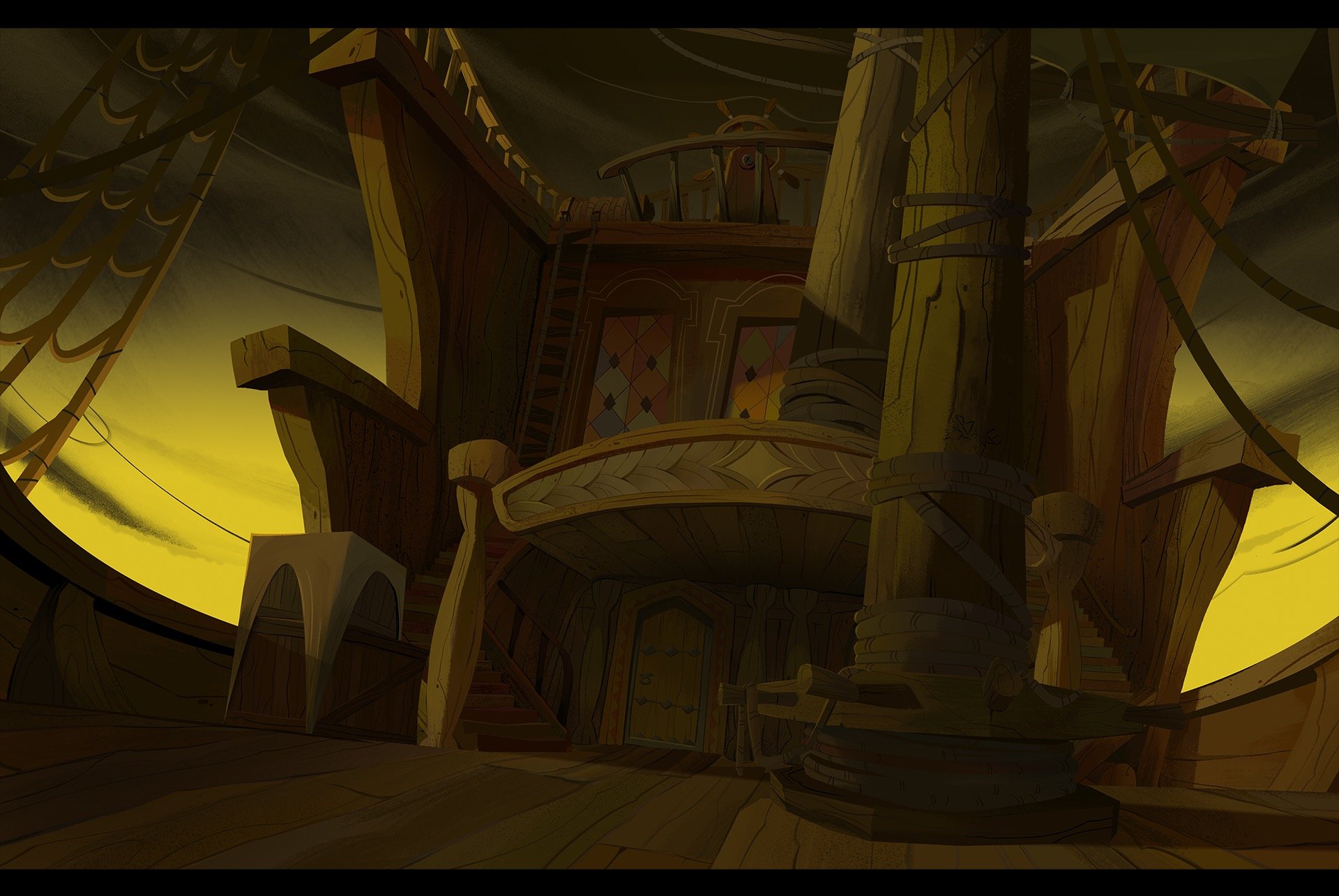 The thunderstorm. 

The main reason why I wanted the movie to come out was for this sequence in particular. There was just so much to be done after painting these backgrounds; vfx, animation, compositing&hellip; the backgrounds must look unrecognizab