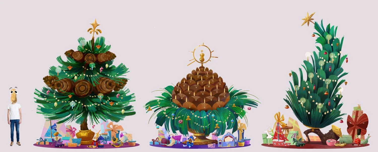 The Nutcracker but everybody is a nut except of the Rat king, who is allergic to nuts. Christmas tree explorations.