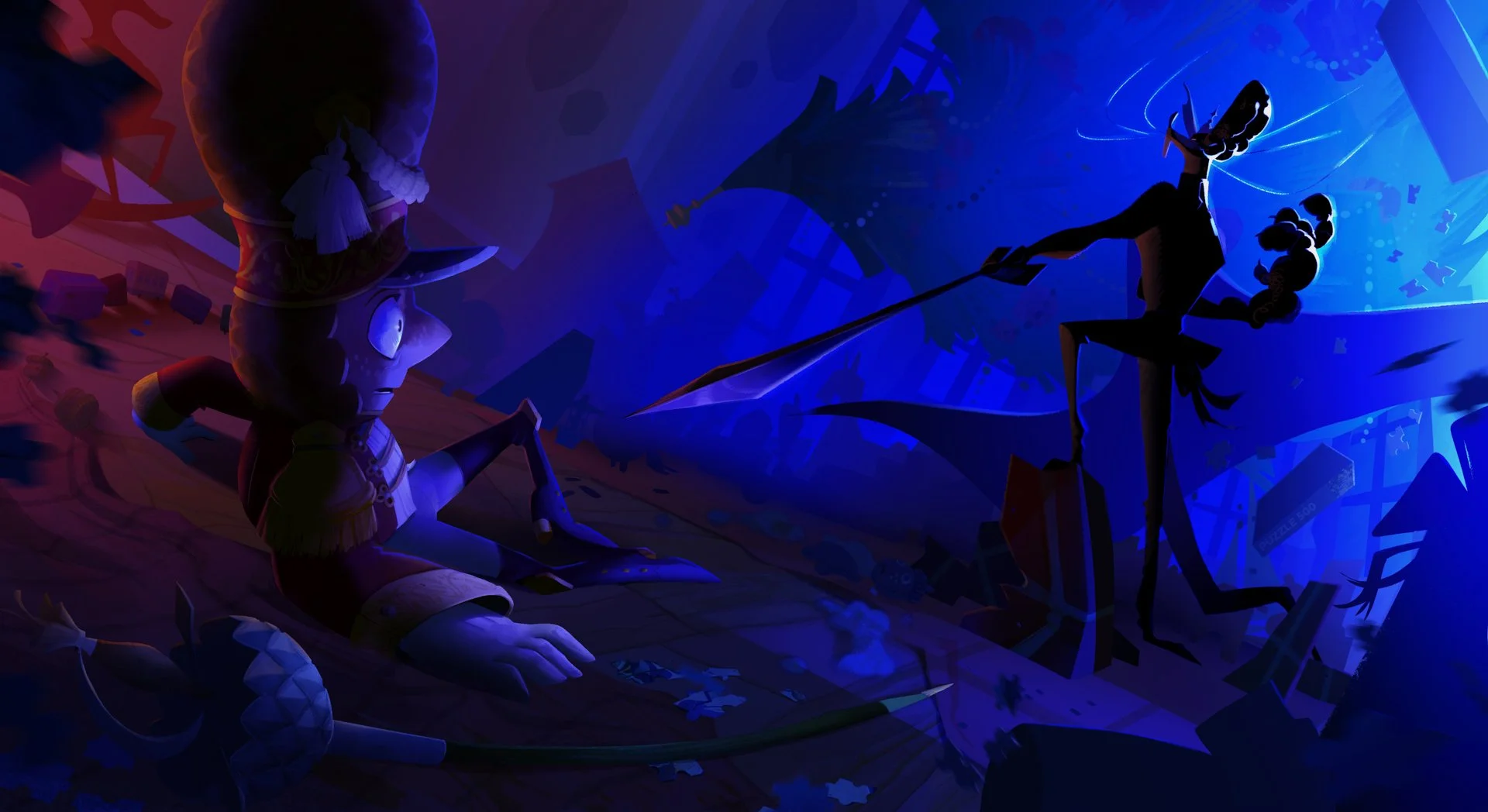 The Nutcracker but everybody is a nut except of the Rat king, who is allergic to nuts. Loosing battle between the protagonist and the king.