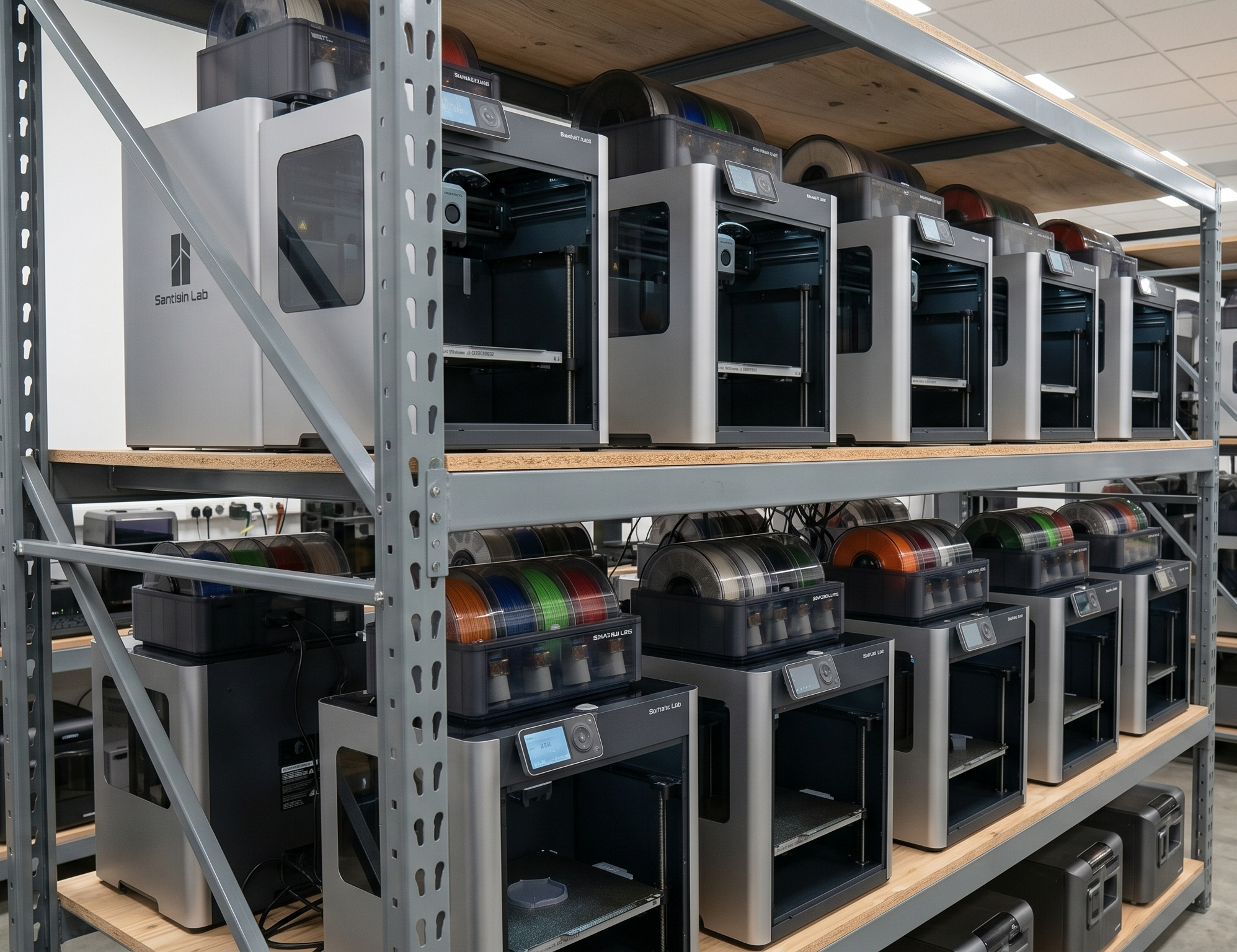 Our print farm allows us to create custom solutions in-house. From custom brackets and case cases, to complete light fixtures.