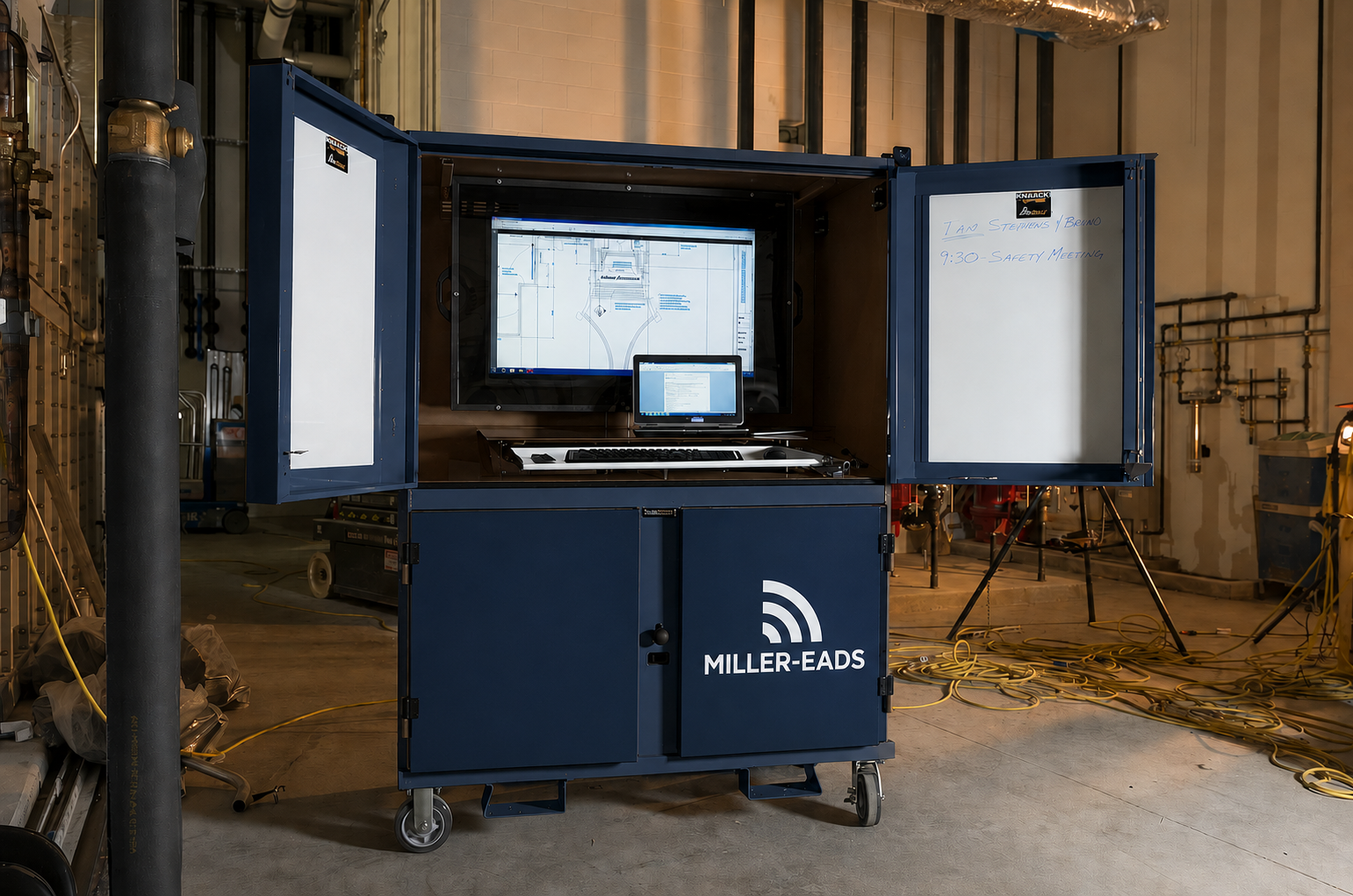 Data Vaults allow us to push technology on to the project floor.  These cabinets contain all the technology a foreman needs to support his crew.