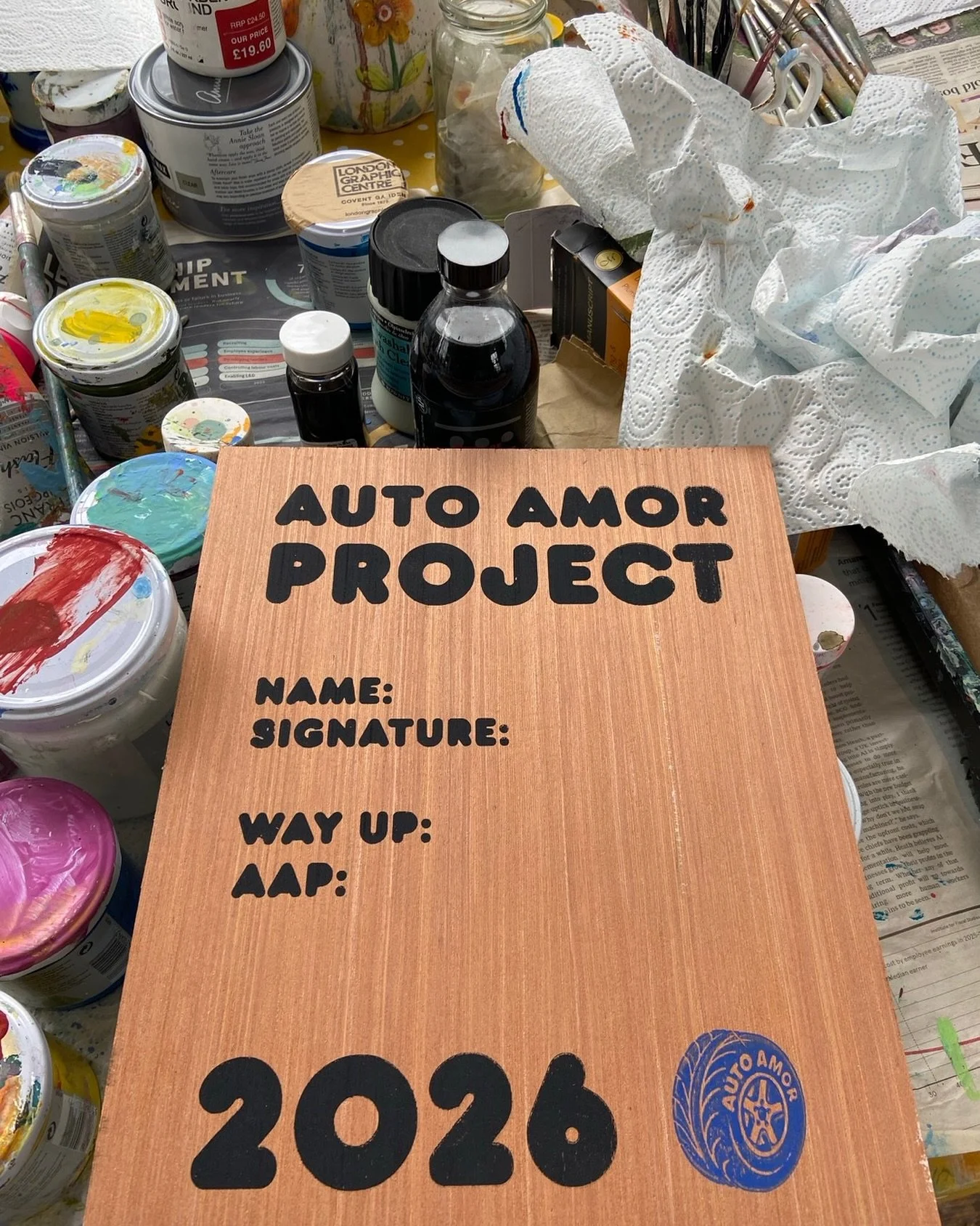 Auto Amor Art Board

Looking forward to starting this. When the North Yorkshire fog lifts I might be able to get outside to paint. We keep being taunted with promises of sun and Spring weather but in the North East it&rsquo;s still February.

#autoam
