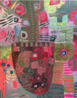 Fruit Bowl with Flowers SOLD