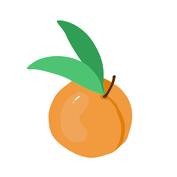 a playful illustration of a peach