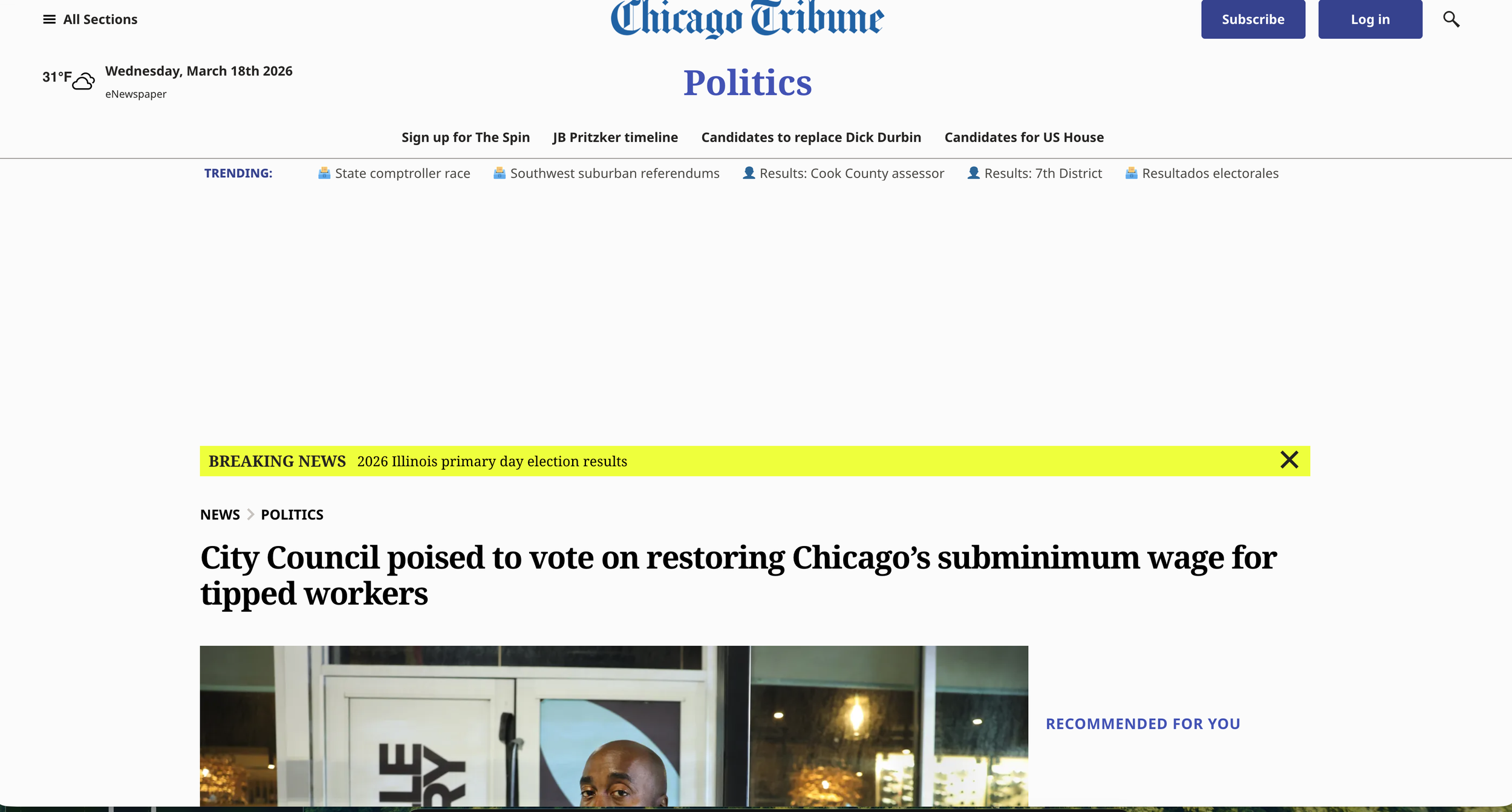 City Council poised to vote on restoring Chicago’s subminimum wage for tipped workers