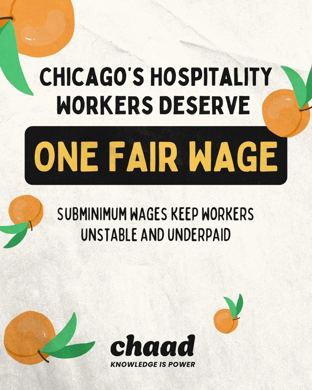 Chicago&rsquo;s hospitality workers shouldn&rsquo;t have to rely on tips to survive.

The One Fair Wage ordinance would guarantee a full minimum wage + tips but it&rsquo;s been paused under pressure from corporate groups and the Illinois Restaurant A