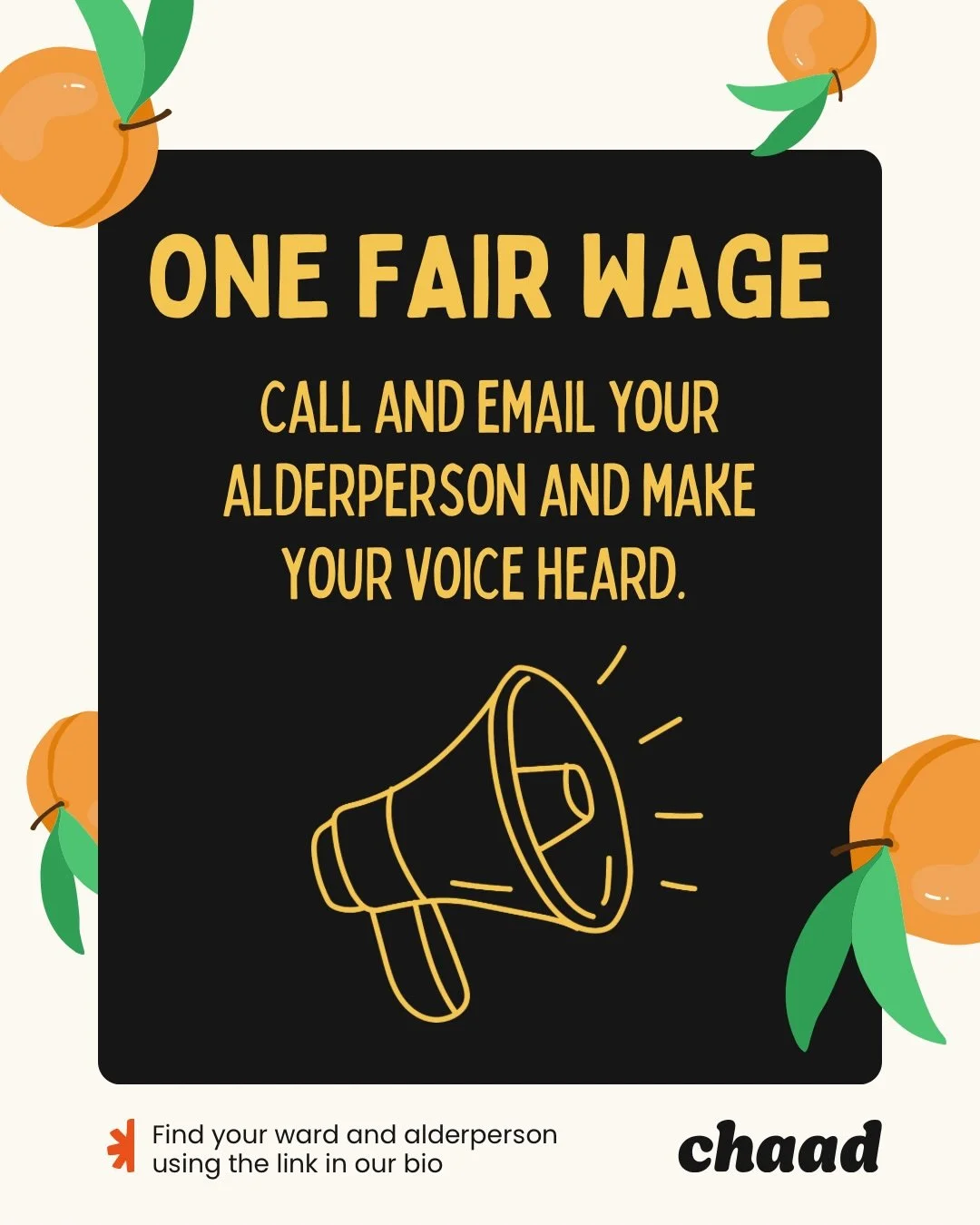 🚨 CALL AND EMAIL YOUR ALDERPEOPLE 😤
Make your voices heard by calling or emailing your alderpeople and let them know how you feel about the freeze on One Fair Wage. Use either of these scripts directly or as inspo.