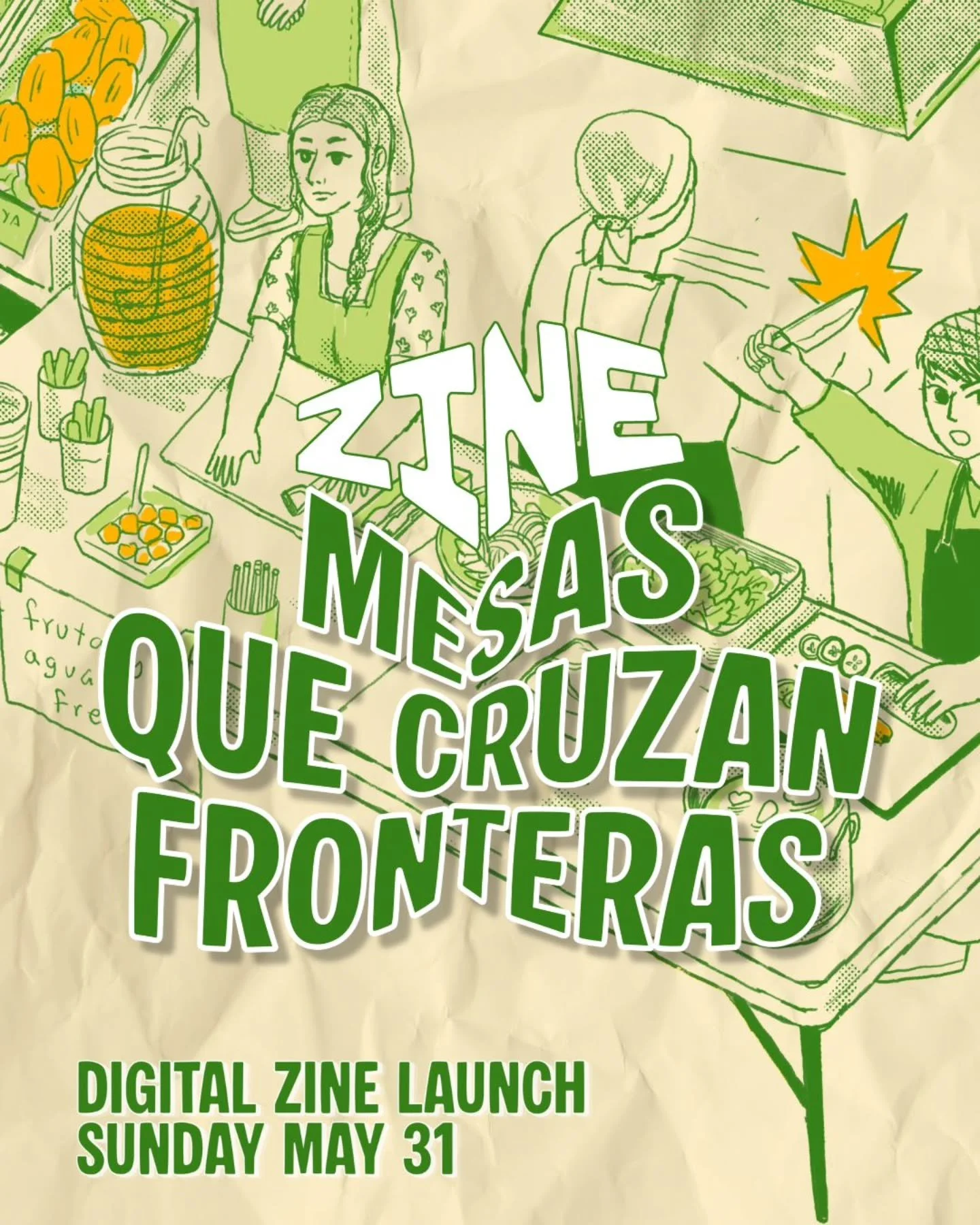 On Sunday, May 31st, we are digitally launching Tables crossing borders Vol. 2 🍽️✨

Starting that day, you can read the full fanzine via the Linktree in @restauranterafeminista&rsquo;s bio.

✨ You will also find an option to donate and help us conti