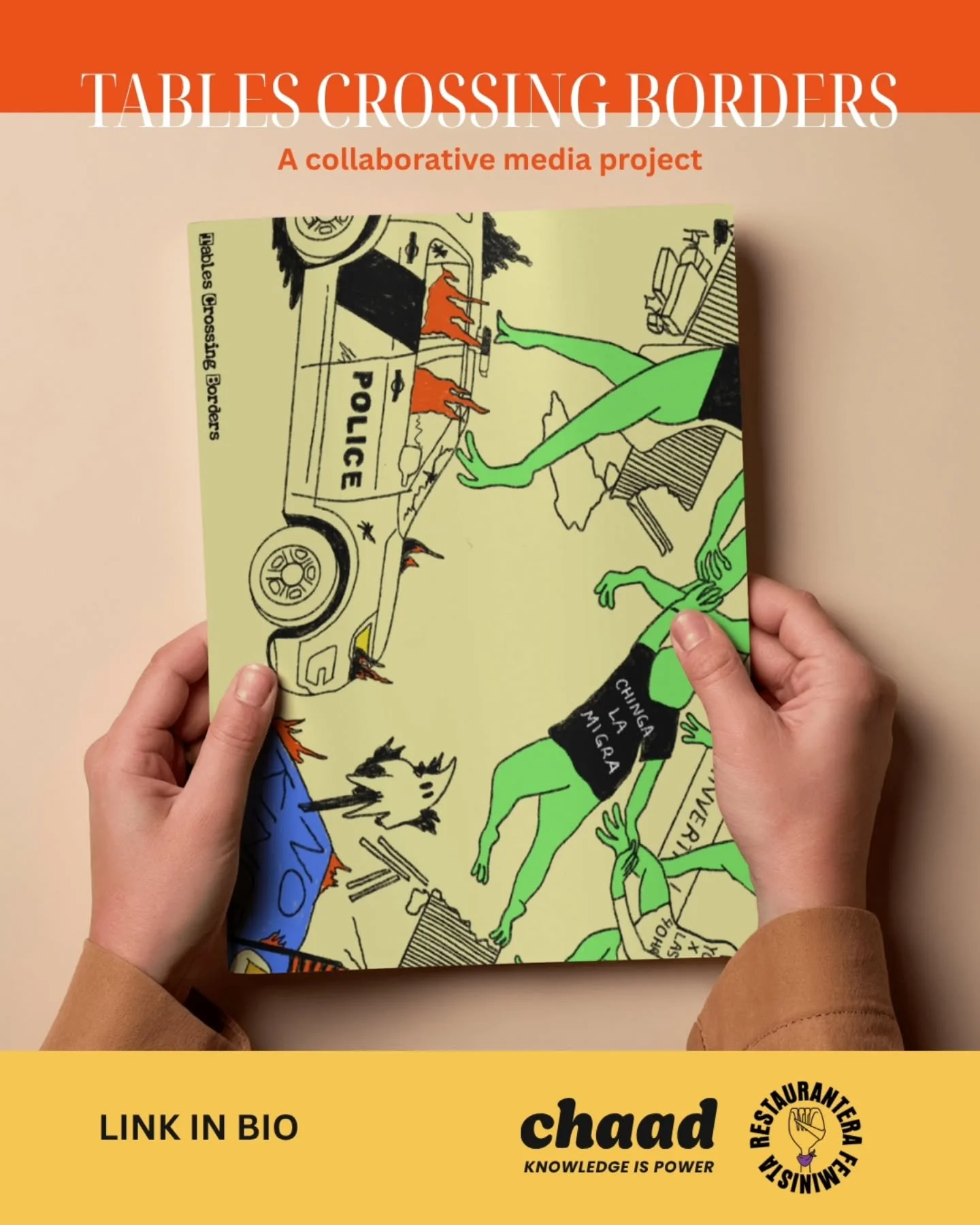 Help us support our latest zine Tables Crossing Borders. Your support helps us continue producing zines and paying writers and illustrators for their work. All funds will be used to pay our writers, illustrators, and editors, and go towards printing 