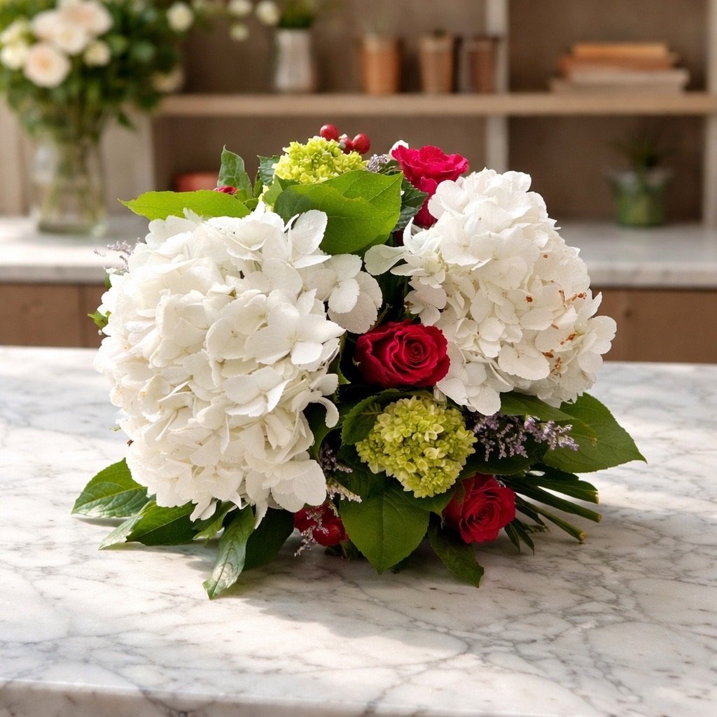 Classic Garden-Inspired Floral arrangement and greenery by by Dallas wedding florist Izalena Floral House.