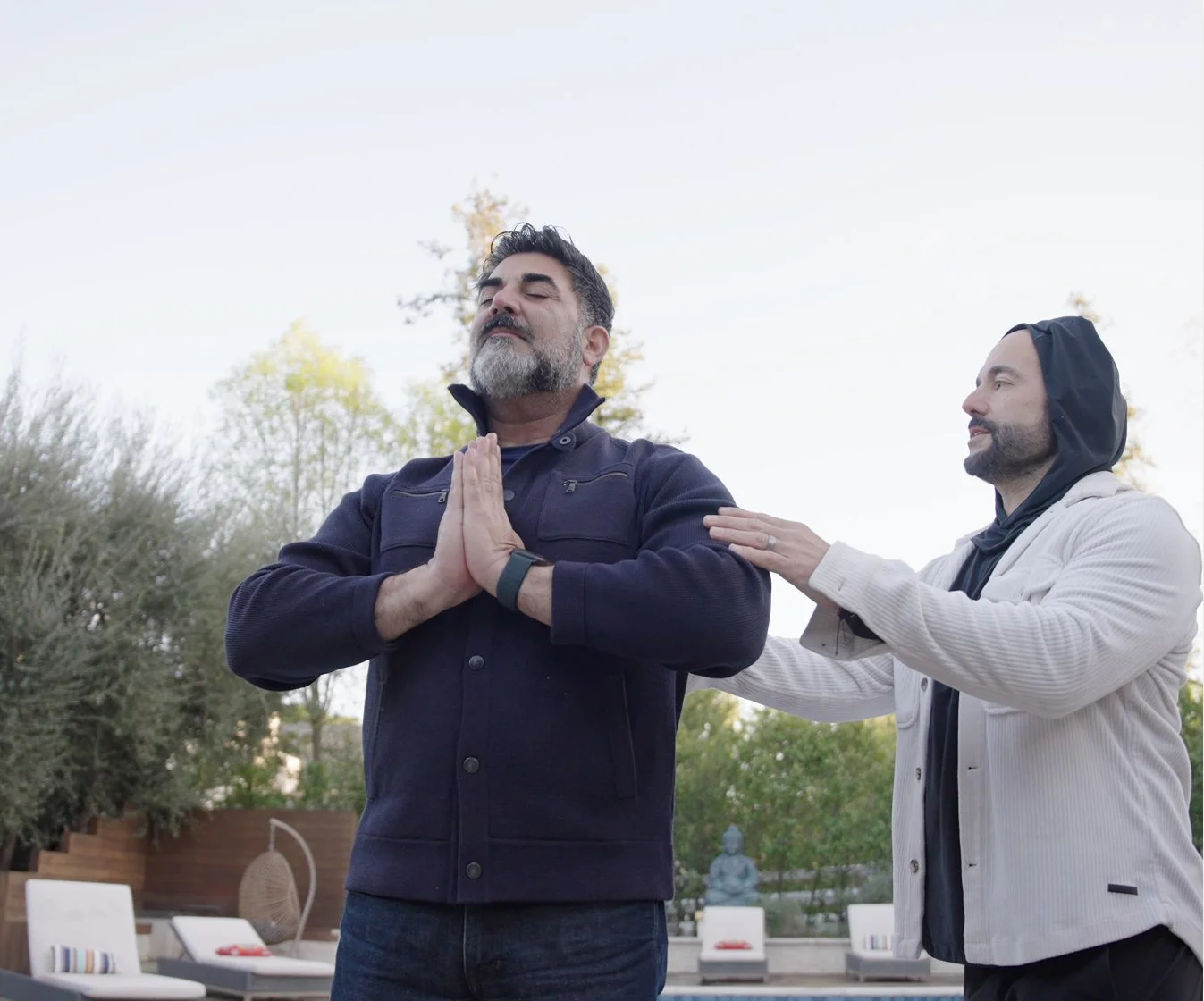 Matthew Rose guiding men with breathwork and embodiment exercises