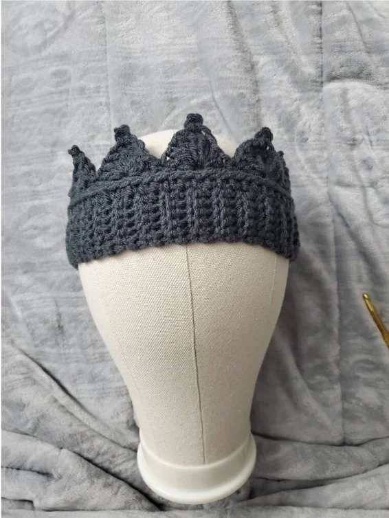 Regal Crochet Crown Headband