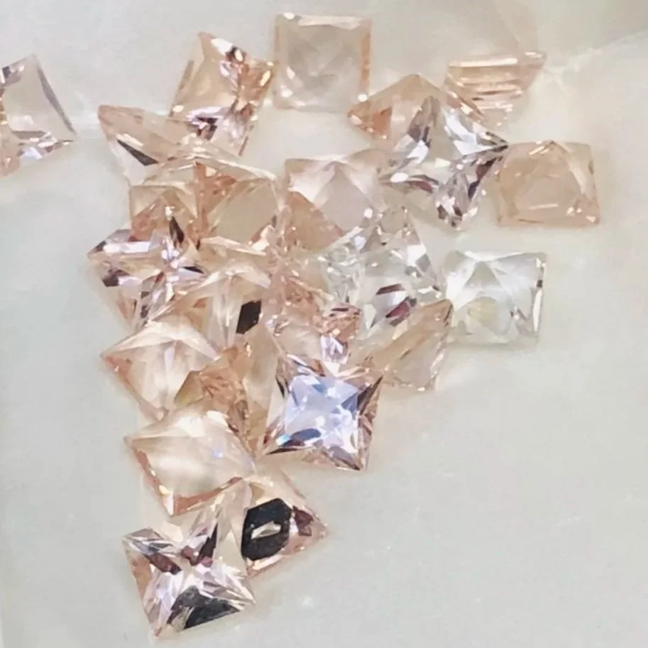 bespoke birthday ring  - Princess cut peach morganite