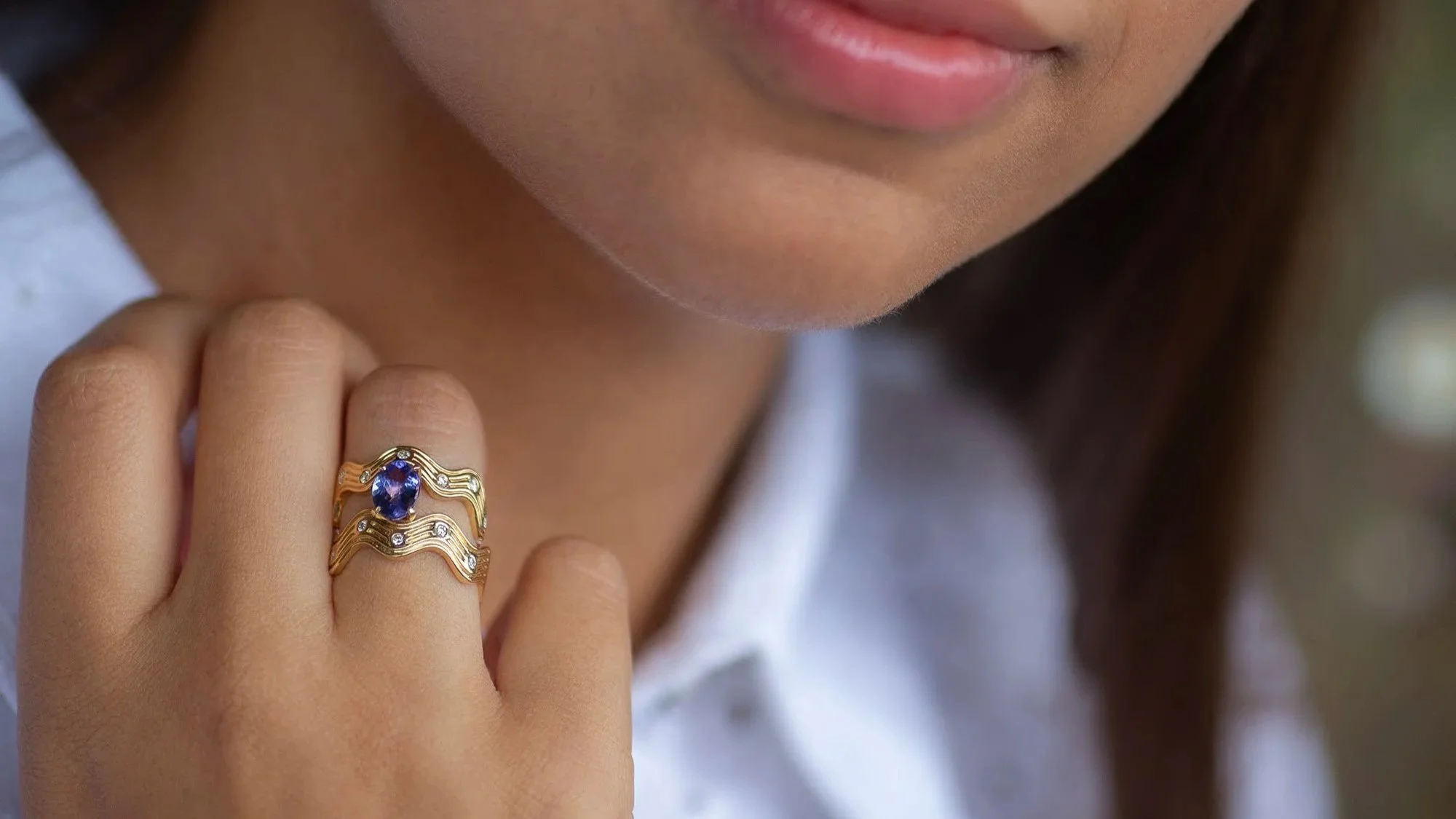 wave engagement ring