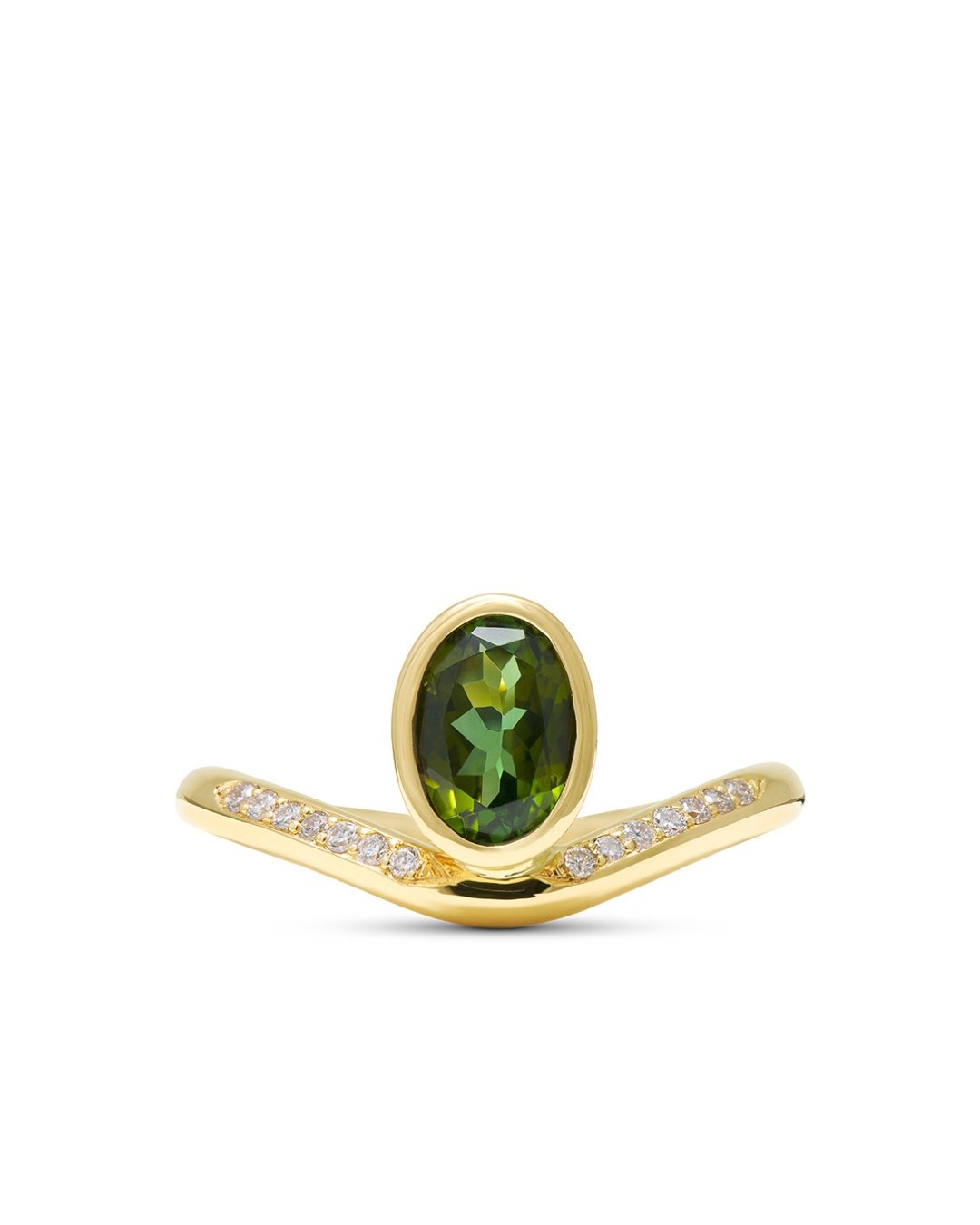 Tourmaline Heirloom Gold Engagement Ring