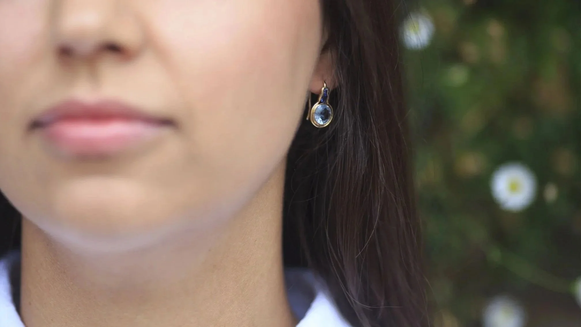 Aqua & sapphire Bridal earrings