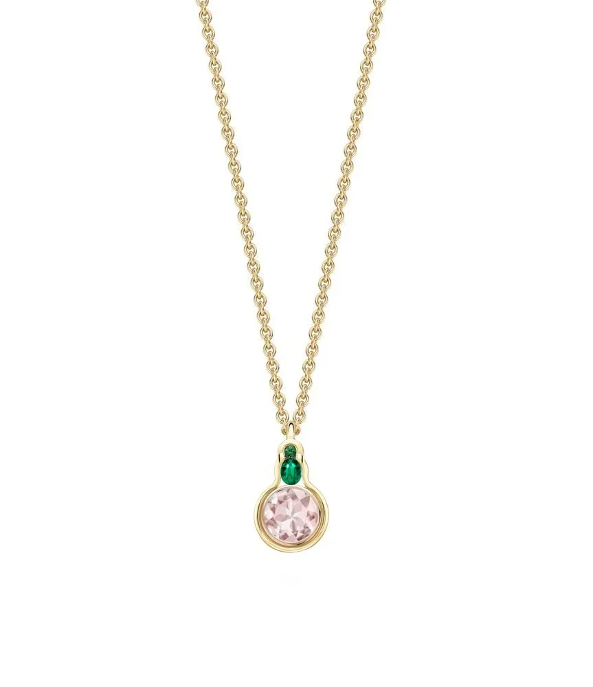 scallop edge Emerald & Morganite pendant.JPG