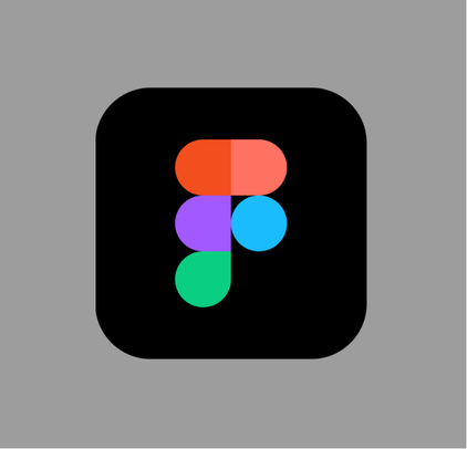 Colorful abstract shape resembling a lowercase letter 'f' on a black background.