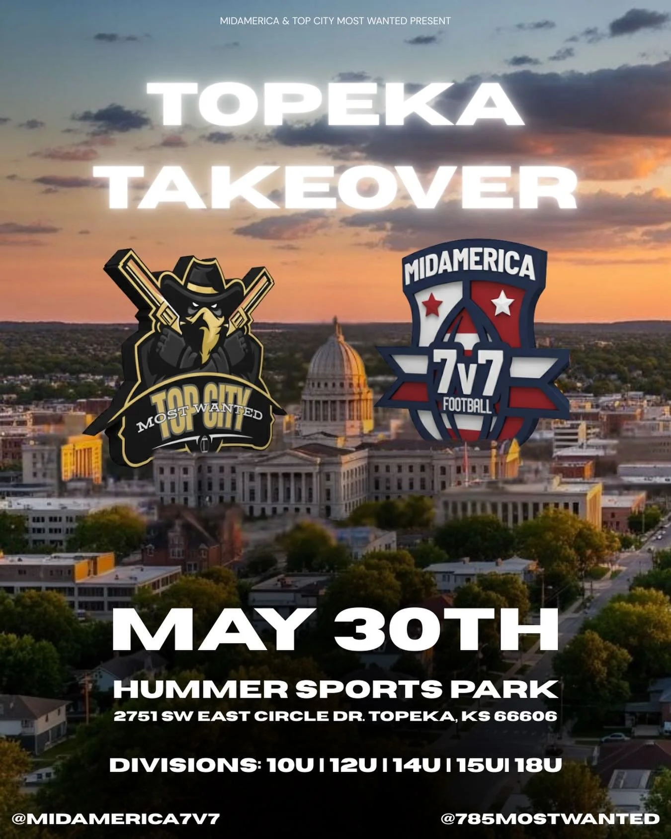 We&rsquo;re bringing 7v7 to our own backyard. Music loud, competition high, and the best talent in the Midwest at Hummer Sports Park.
Co-hosting with @midamerica7v7 to make sure this first one is legendary. Registration is Live! 

10U, 12U, 14U, 15U,