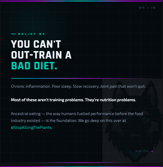 bad diet, poor sleep, slow recovery, and pain are nutrition problems