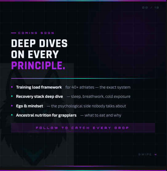 training load. recovery stack. ego & mindset. ancestral nutrition