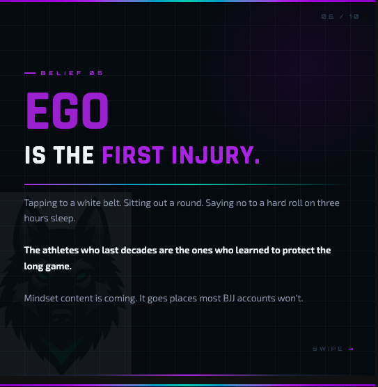 Ego destroys more grapplers than training. be smart.