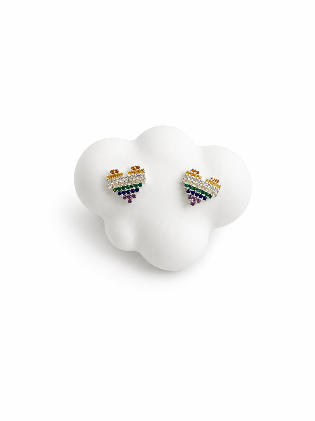 “Rainbow Love” Sterling Silver Earrings