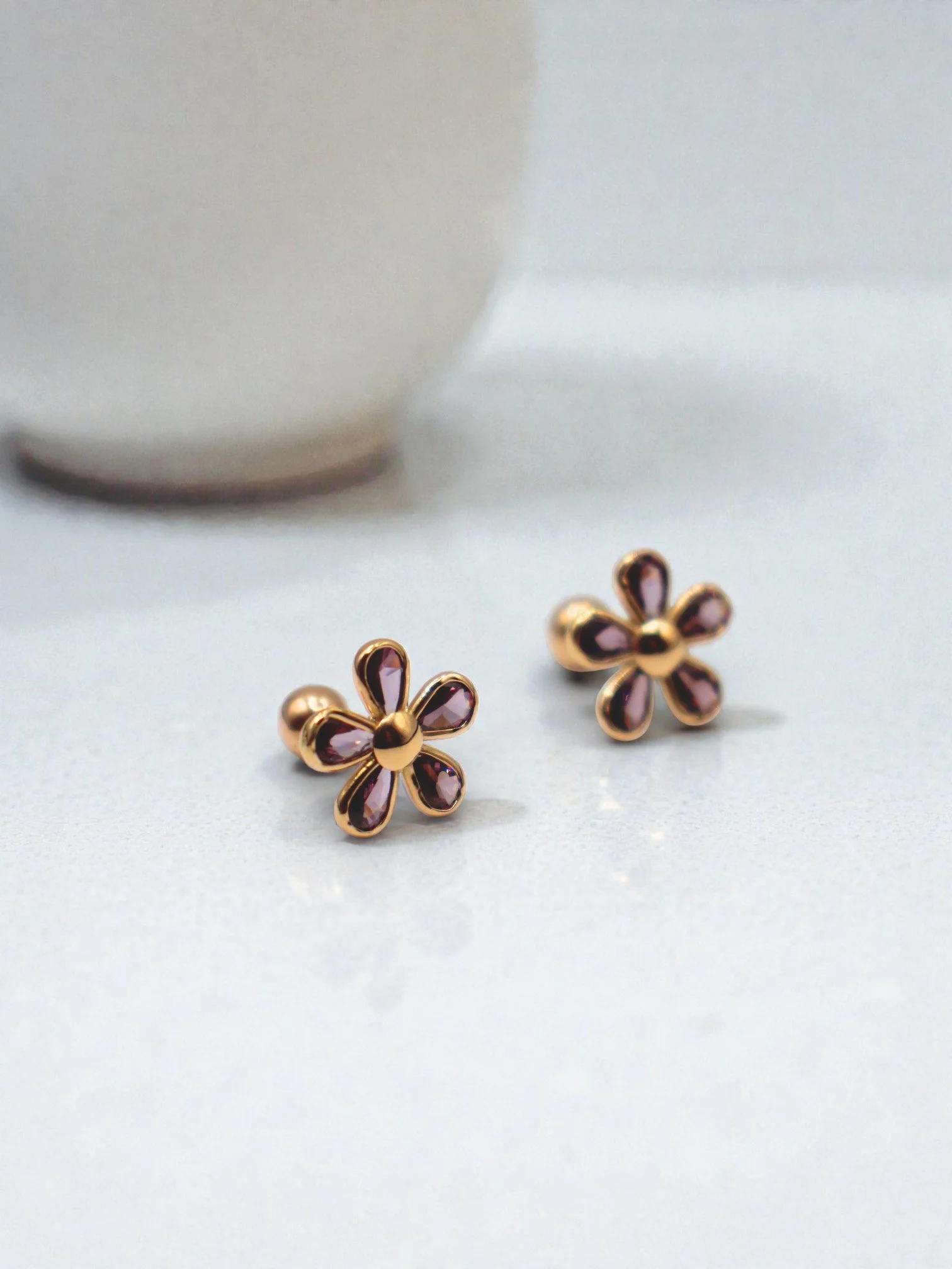 18K Floral Earrings