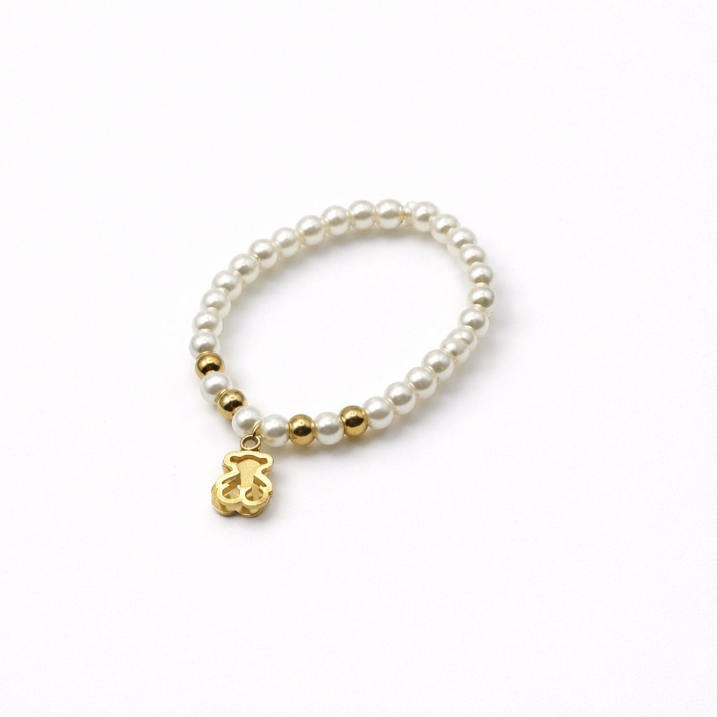 Golden Teddy Pearl Bracelet