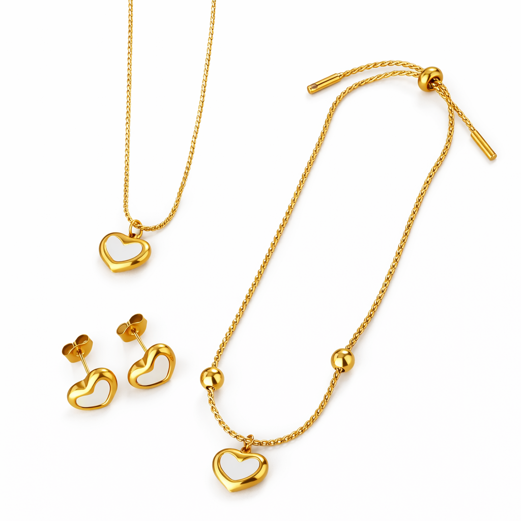 Heart & Gold Bead Set
