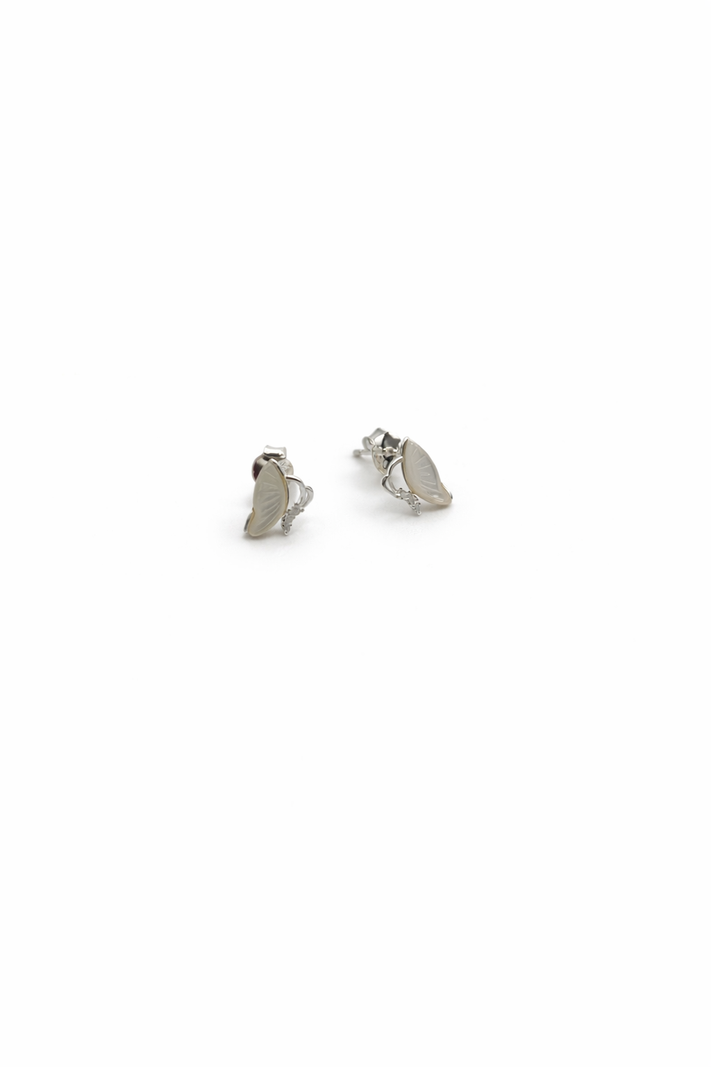 White Butterfly Whisper Studs