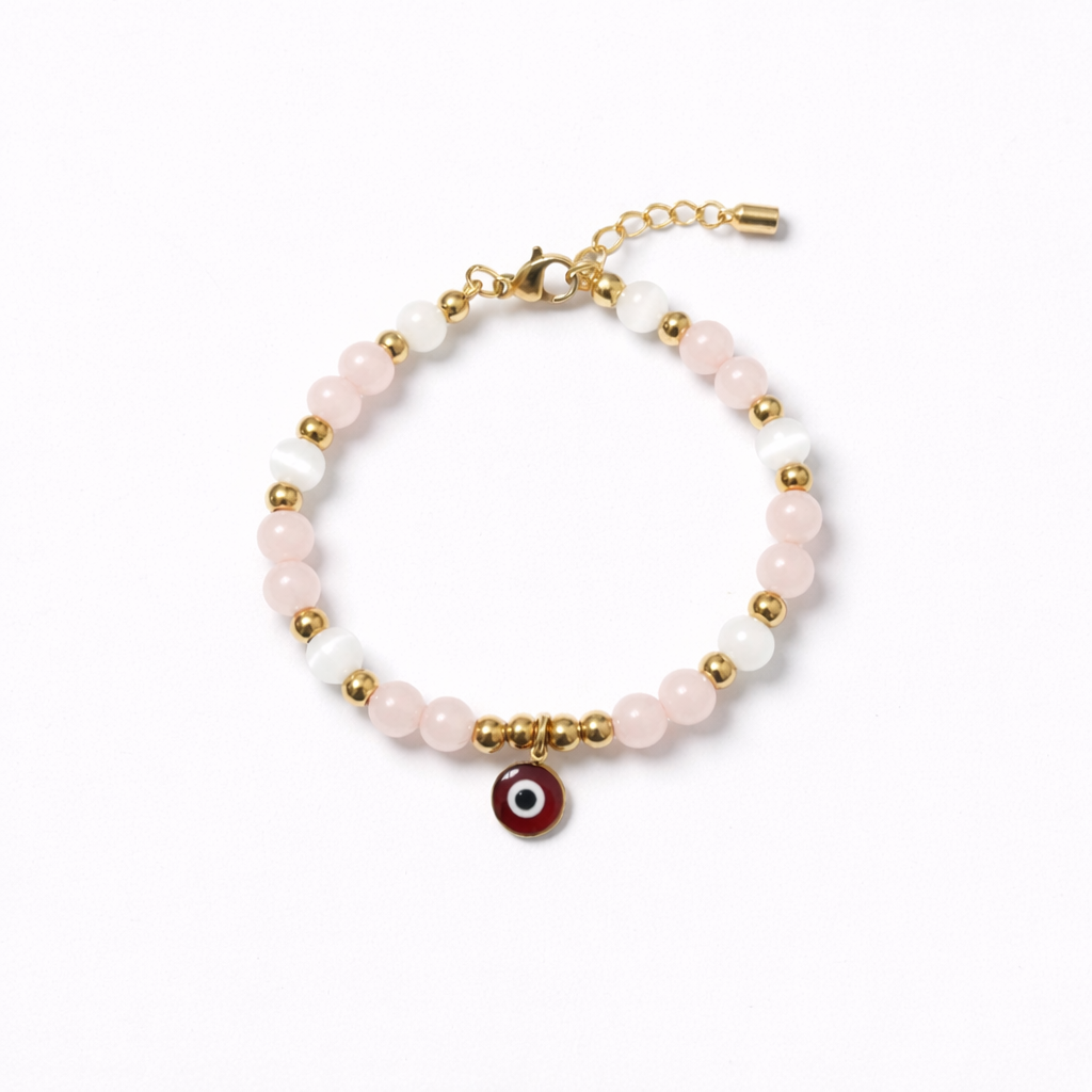 Evil Eye Blush Bracelet