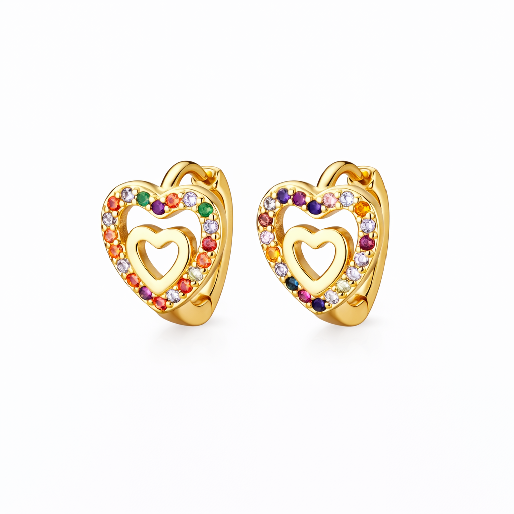 Multicolour Radiant Heart Huggies