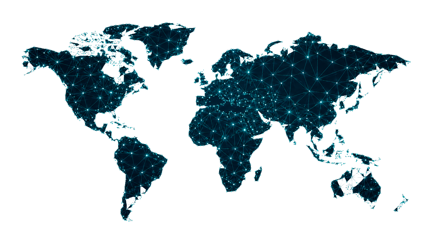 Global map showing Houston, Zug, Mumbai, and Singapore locations