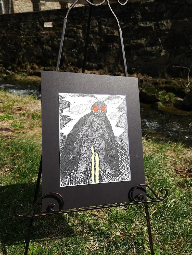 MOTH MAN SIGHTED ART PIECE