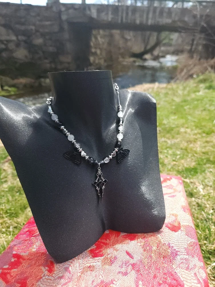 MIDNIGHT MOTH STRAND NECKLACE