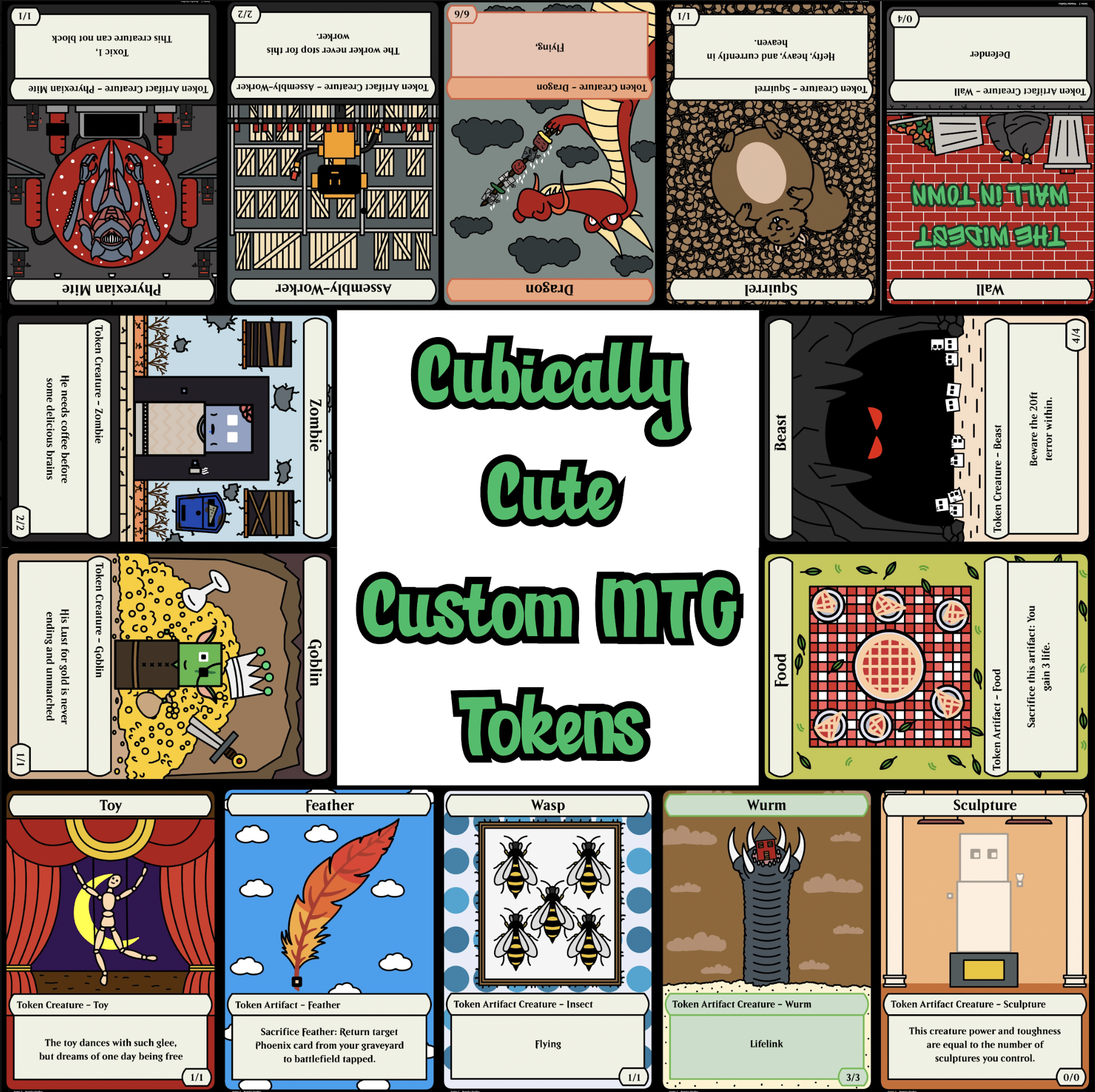 Cubically Cute MTG Tokens
