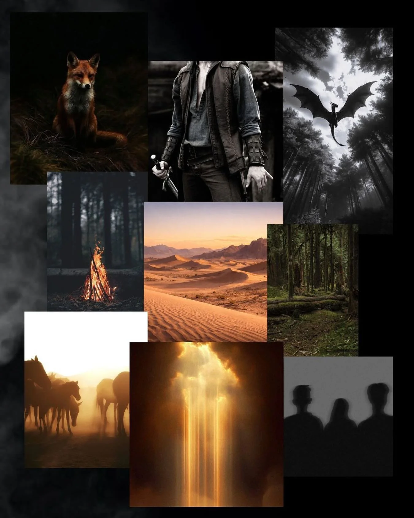 My mood board while reading Brock Smith and the Dagger of Souls✨ So much action and adventure condensed into 9 images! #mood #fantasy #book #adventure #action