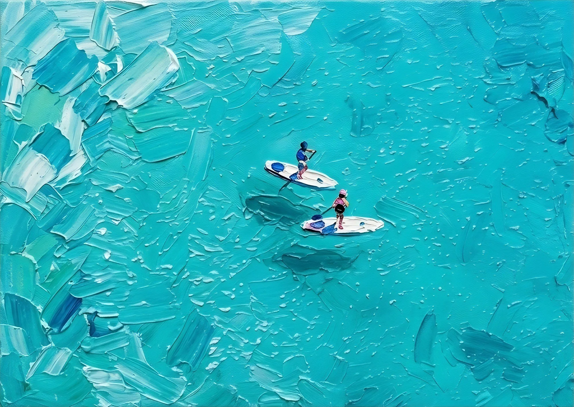 Paddleboarders, a signed giclée print from The Road to 30A series by Porch to Palm