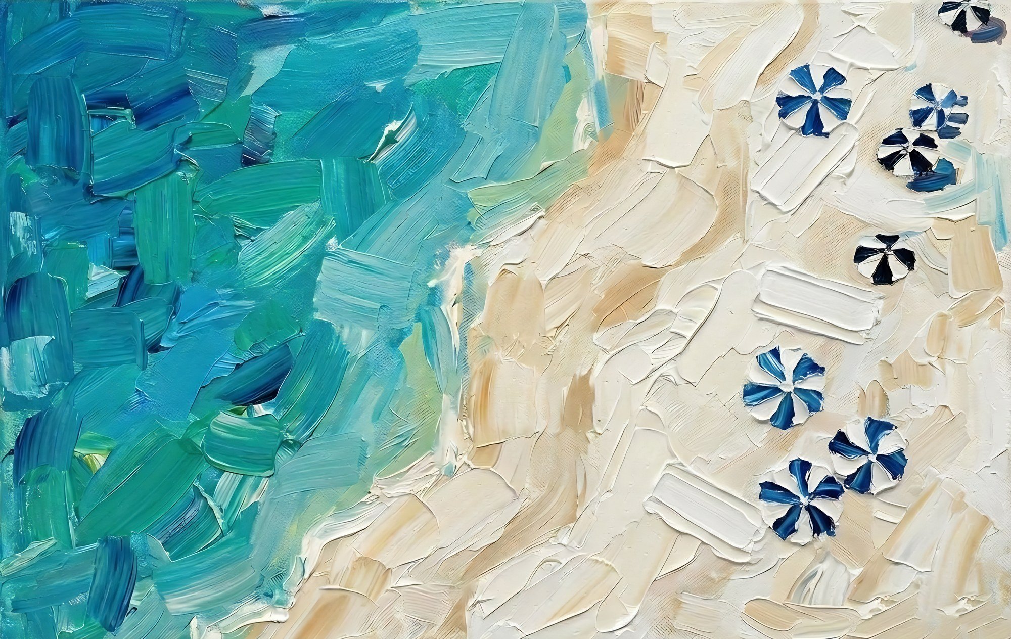 Beach Umbrellas, from Above, a signed giclée print from The Road to 30A series by Porch to Palm